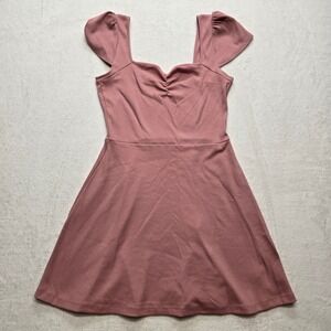 Wild Fable Ribbed Skater Dress Cottagecore Pink Women's M